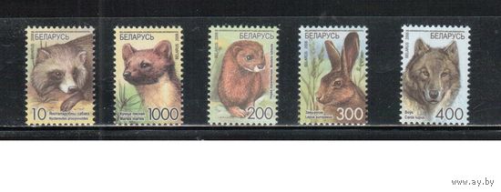 Беларусь-2008,(Мих.707W-711W) ** , Стандарт,Фауна, простая бумага
