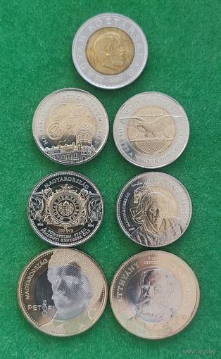 Венгрия полный комплект юбилейных монет из биметалла 100 и 200 форинтов
