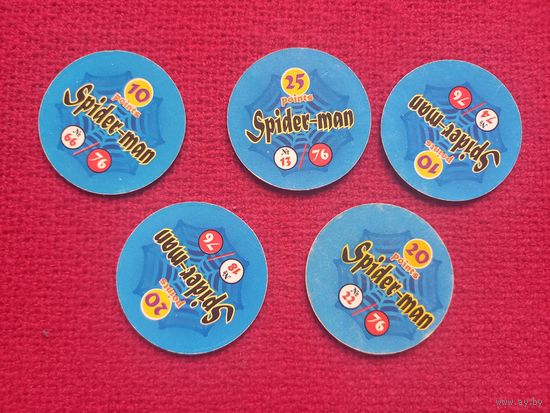 Фишки кепсы caps Человек паук spider man. Цена за все фишки.