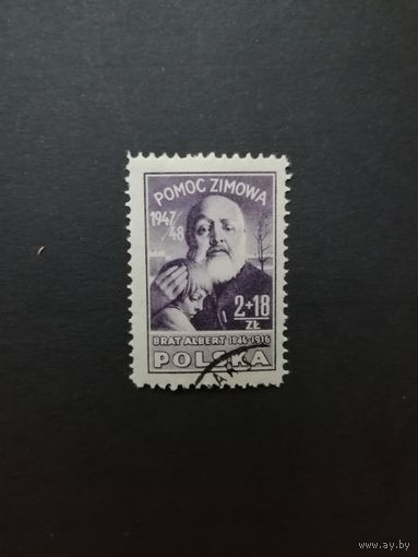 Польша 1947 Марка "Зимняя помощь" (гашение с клеем) Mi.478 каталог 7.50 евро