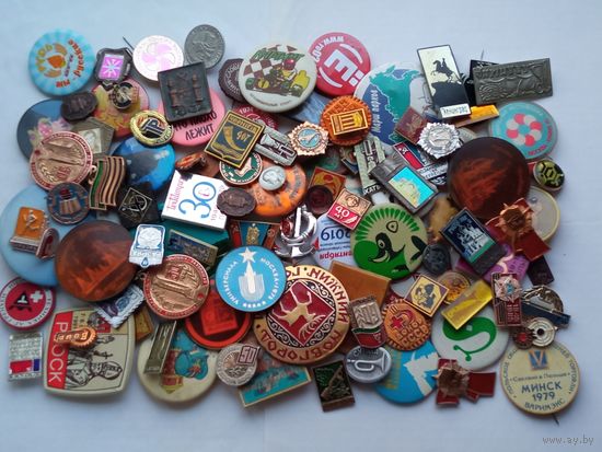 Сборный лот значков , 120 штук , с 1 рубля .