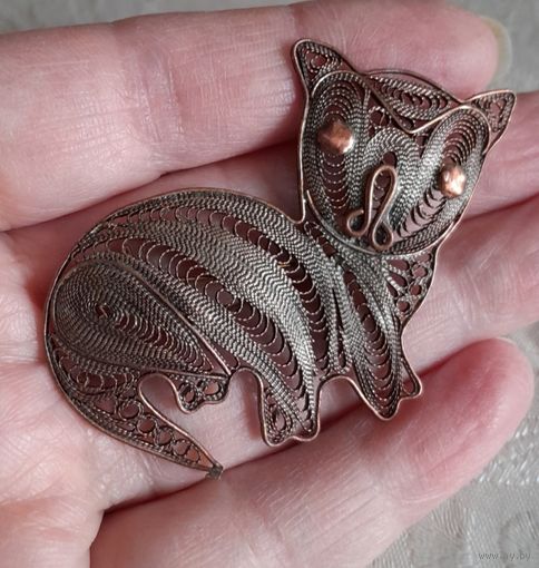 Винтажная брошь. Казаковская филигрань.