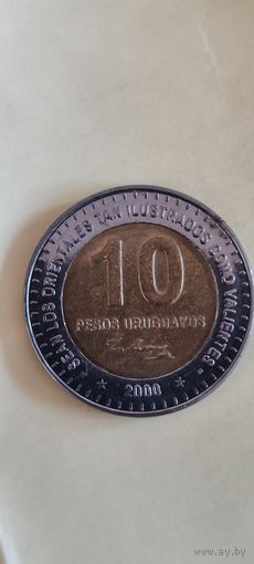 Уругвай 10 песос 2000