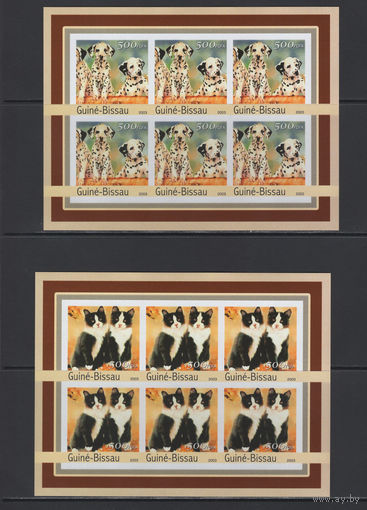 Фауна Кошки Собаки Гвинея-Бисау 2003** Домашние животные Малые листы 2 шт Без перфорации