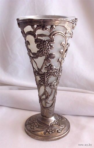 Салфетница Ваза для салфеток со вставкой Серебрение 02