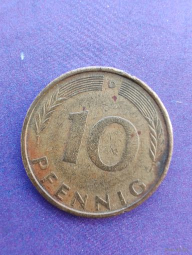 Германия ФРГ 10 пфеннигов 1971 D