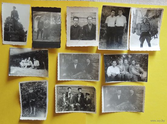 Фото "Мужские портреты", Беларусь, 1940-1960-е гг., Поставщина, 8*6 см, 11 шт.