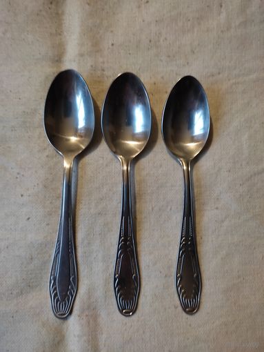 Ложки чайные, 3 шт, СССР, нержавейка (1). См. Описание.