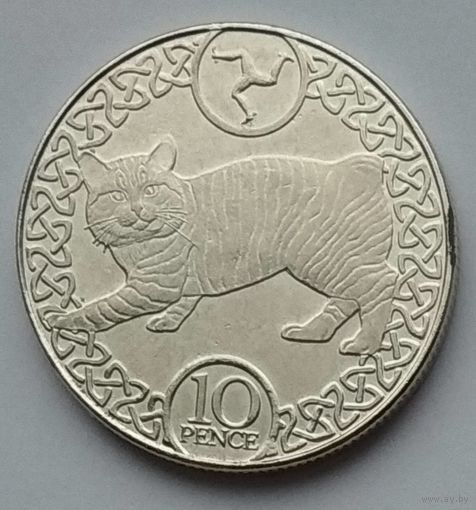 Остров Мэн 10 пенсов 2017 г. Кошка