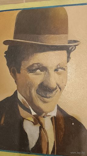 Чарли Чаплин картина рисованая