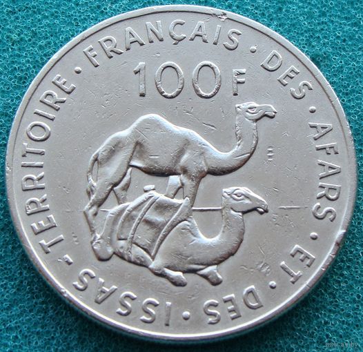 Французские афар и исса. 100 франков 1975 год  KM#19  Тираж: 400.000 шт