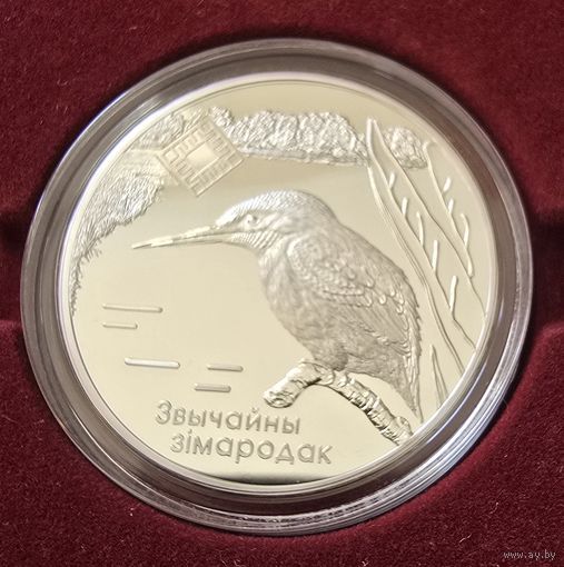 Заказник "Липичанская пуща". Зимородок обыкновенный. Серебро. 20 рублей. 2008 год.