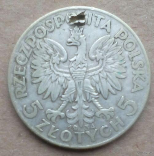 Польша 5 злотых 1934