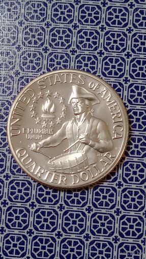 США 25 центов 1976 серебро