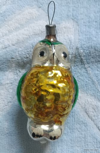 Елочные игрушки, стекло, сова, совушка