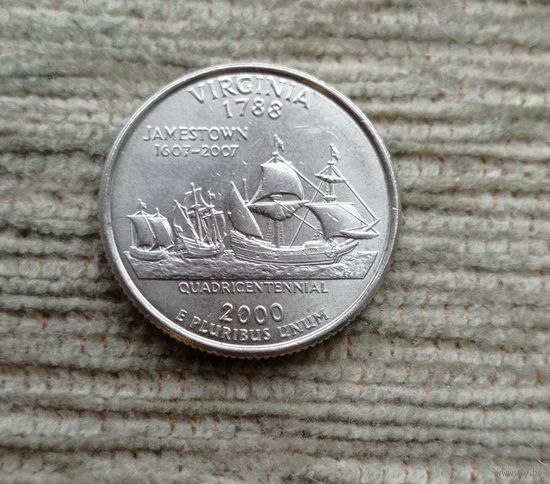 Werty71 США 1 квотер 25 центов 2000 Вирджиния Р Корабль