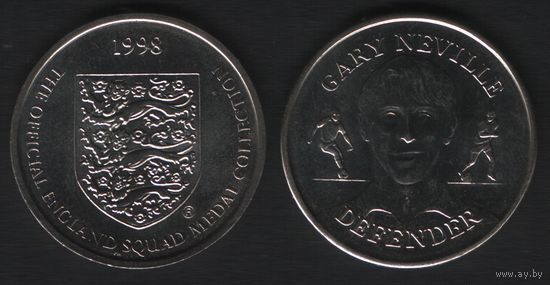 Official England Squad. Defender. Gary Neville -- 1998 - The Official England Squad Medal Collection (f0