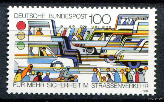 Германия - 1991г. - Безопасность дорожного движения - полная серия, MNH с отпечатком [Mi 1554] - 1 марка
