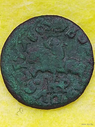 Солид (боратинка) 1665 г. литовский герб. Ян II Казимир(3), отметка МД- TLB, платок на шее рыцаря, без мц.