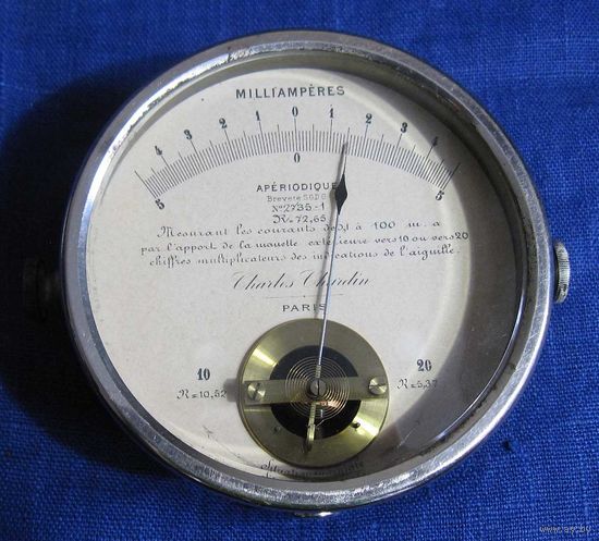 Стариннай миллиамперметр начала ХХ века Париж Франция