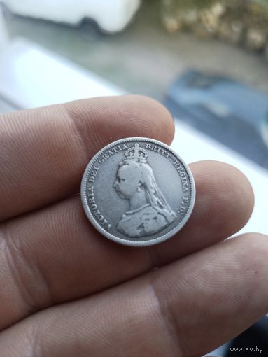 1 шиллинг серебро Великобритания 1887 Виктория