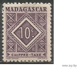 Французский Мадагаскар. Орнамент. Доплатная марка. 1947г. Mi#31.