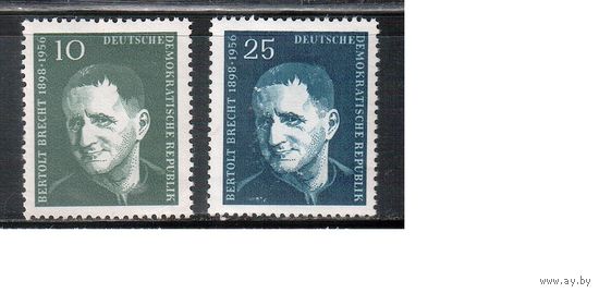 ГДР-1957,(Мих.595-596) **  , Личности, Брехт (полная серия)