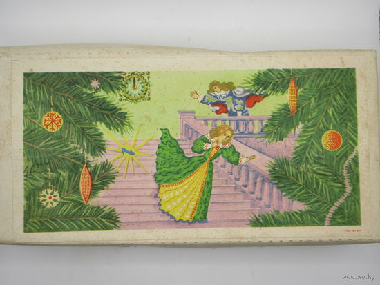 С рубля. Редкость. "Золушка". Полный набор елочных игрушек в оригинальной упаковке. Елочная игрушка. СССР.