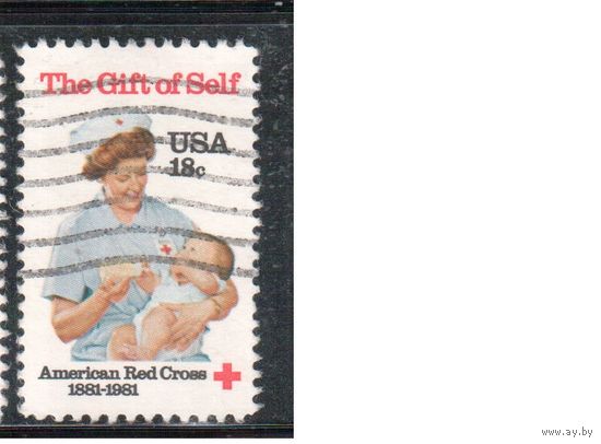 США-1981, (Мих.1467) , гаш. , Красный Крест, Медицина, (одиночка)