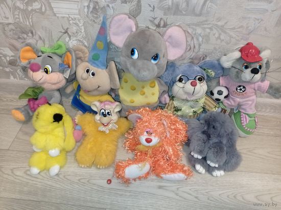 Мышка, мыши, кролик, зайчик, мягкие игрушки лотом. Мышенок- футболист музыкальный