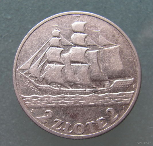 2 злотых 1936, Польша.