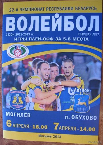 Программа (мужской волейбол). Могилевские Львы (Могилев) - Легион (Обухово). 6-7.04.2013.