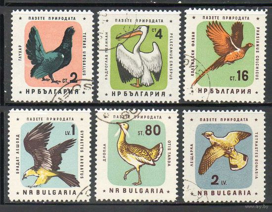 Фауна Птицы Болгария 1961 год серия из 6 марок