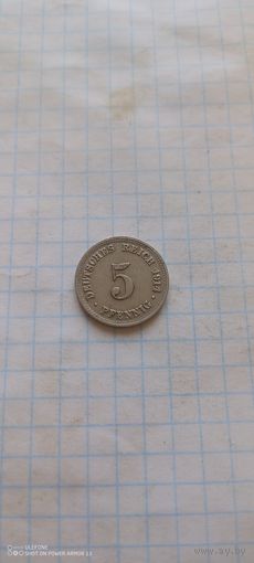 5 пфеннигов 1914 D
