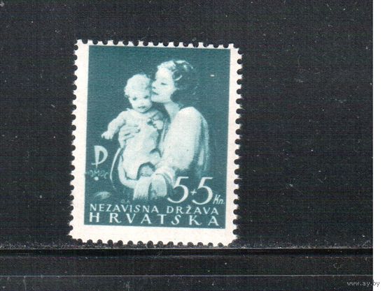 Хорватия(Рейх)-1942,(Мих.85),  ** , Война, Помощь , Мать и дитя,