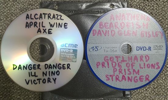 DVD MP3 дискография - ALCATRAZZ, APRIL WINE, AXE, DANGER DANGER, ILL NINO, VICTORY, ANATHEMA, BEARDFISH, David Glen EISLEY, GOTTHARD, PRIDE OF LIONS, PRISM, STRANGER  - 2 DVD
