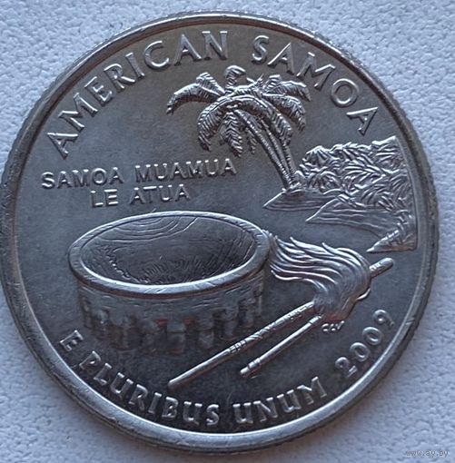 США 25 центов (квотер) 2009 г. P. Американское Самоа