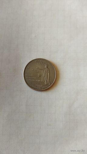 25 центов 2008 г. Штат Гавайи.