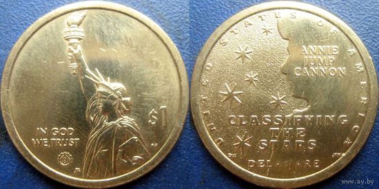 США. 1 доллар 2019. N2 Американские инновации. Энни Джамп Кэннон. Делавэр. Минтмарка  D.