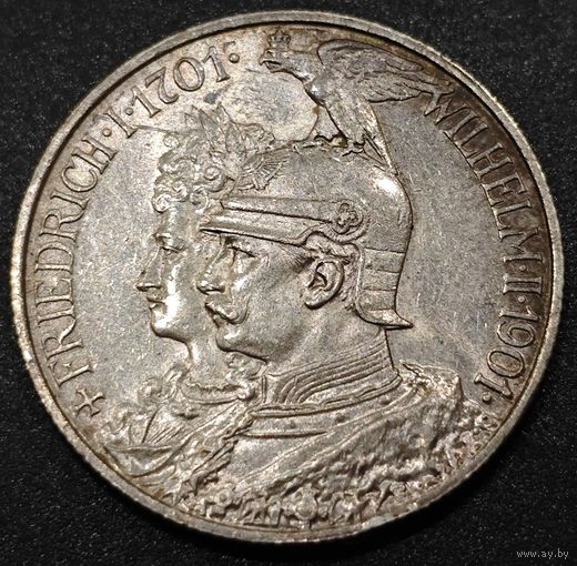 Германская империя 2 марки, 1901 года. 200 лет Пруссии. UNC