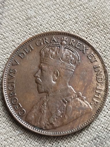 Распродажа - 1 цент 1920г.,Канада,ГЕОРГ 5 (БОЛЬШОЙ РАЗМЕР)