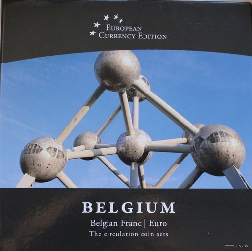 Набор монет "Бельгия: бельгийский франк и евро" (50, 20, 5, 1 франк)