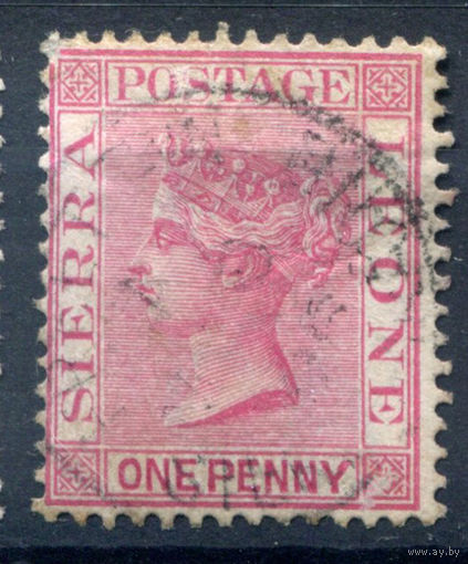 Британские колонии - Сьерра-Леоне - 1883/93г. - королева Виктория, 1 P a - 1 марка - гашёная [Mi 13 a]. #4-B5-126-A-1