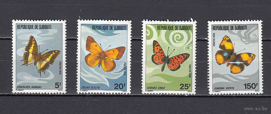 Фауна. Бабочки. Джибути. 1978. 4 марки. Michel 212-215 (9,5 е)