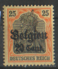 Рейх. Оккуп. Бельгии. М. 17. 1916. Стандарт. НДП. ЧиСт.