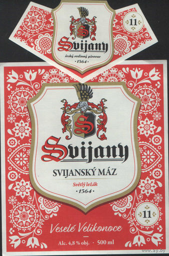 Пивная этикетка. Svijany - Чехия