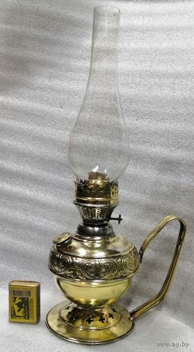Латунная переносная и настенная керосиновая лампа со стеклом. "Лампа Чудо Хуго .... "