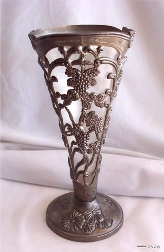 Салфетница Ваза для салфеток со вставкой Серебрение 03