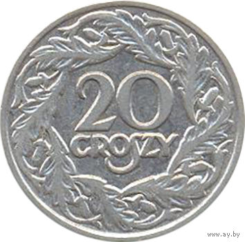 Польша 20 грошей 1923г.