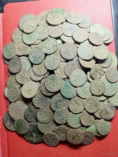 Солиды,боратинки,гроши ВКЛ, 260шт.,(не чищены)